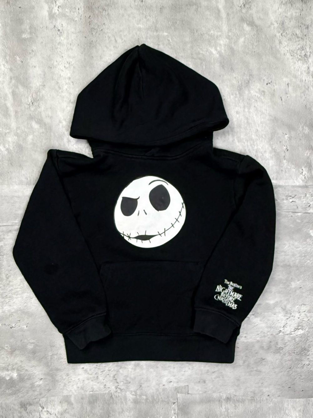 Disney Nightmare Before Christmas Hoodie Kids Size 5/6 Jack Skellington Black